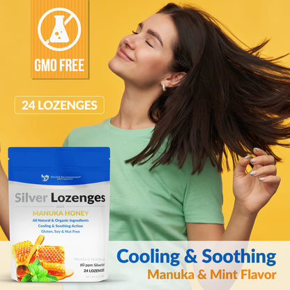 Silver Lozenges with Organic Manuka Honey and Vitamin C