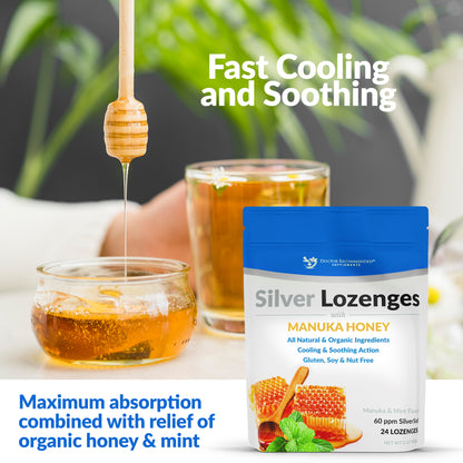 Silver Lozenges with Organic Manuka Honey and Vitamin C