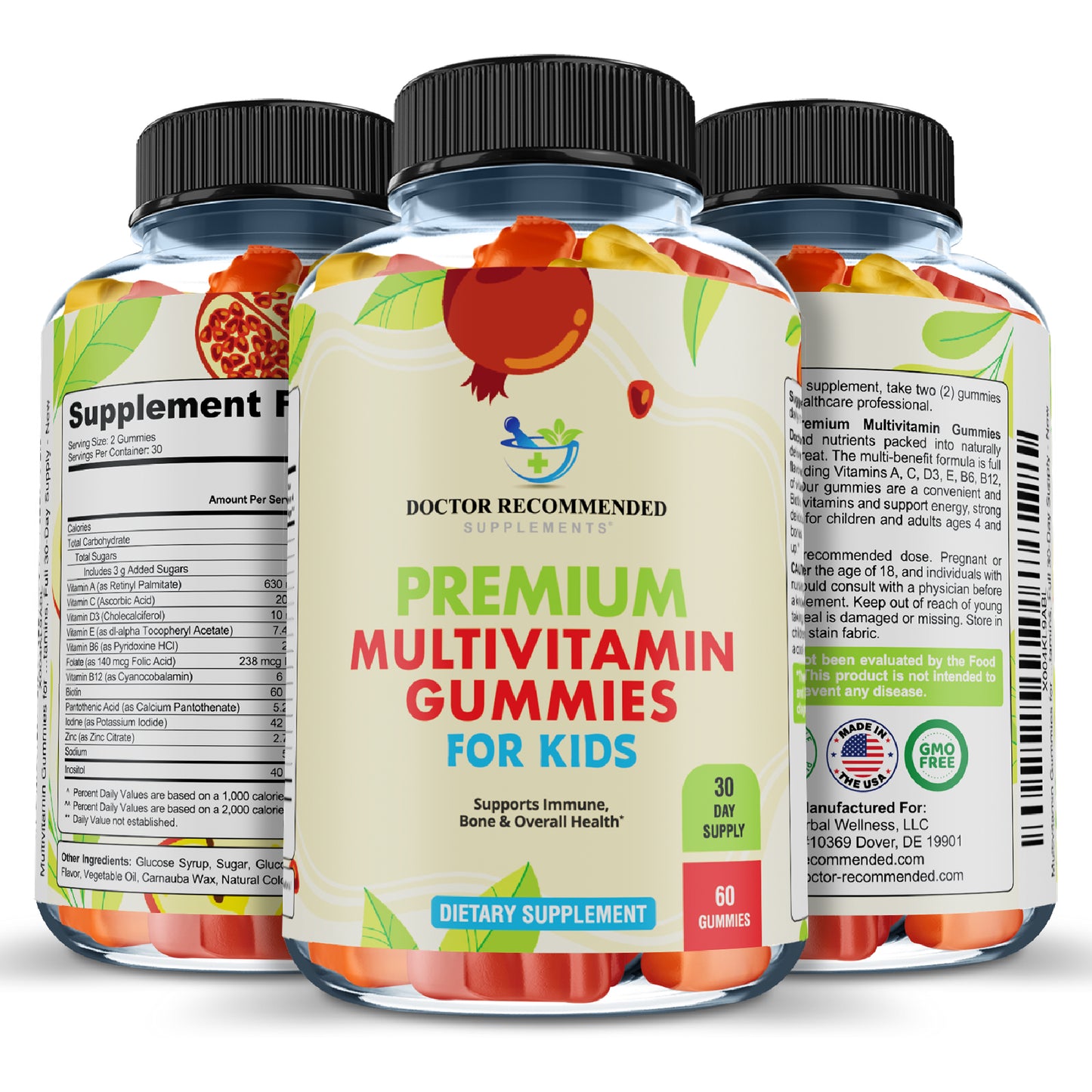 Premium Multivitamin Gummies for Toddlers & Kids