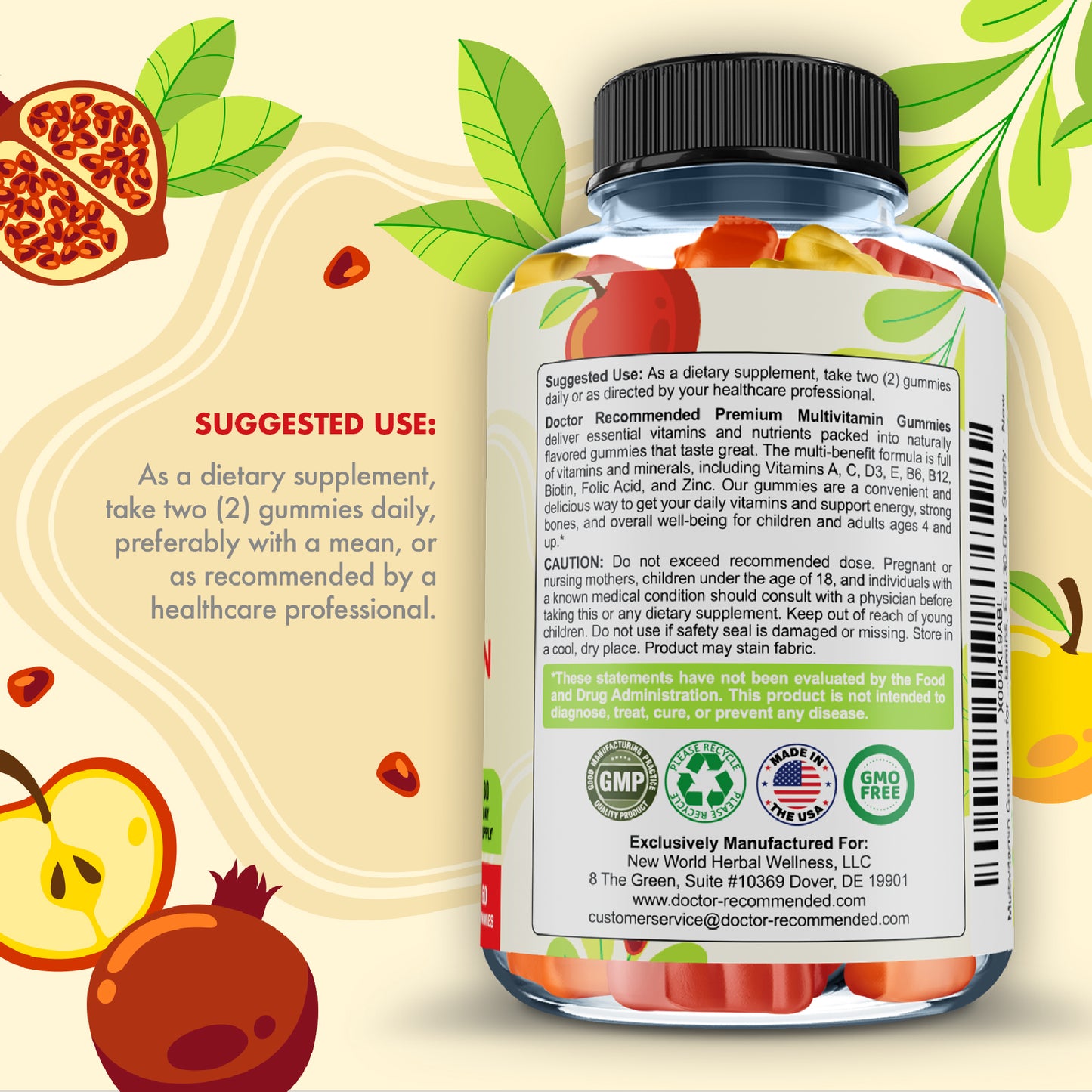 Premium Multivitamin Gummies for Toddlers & Kids