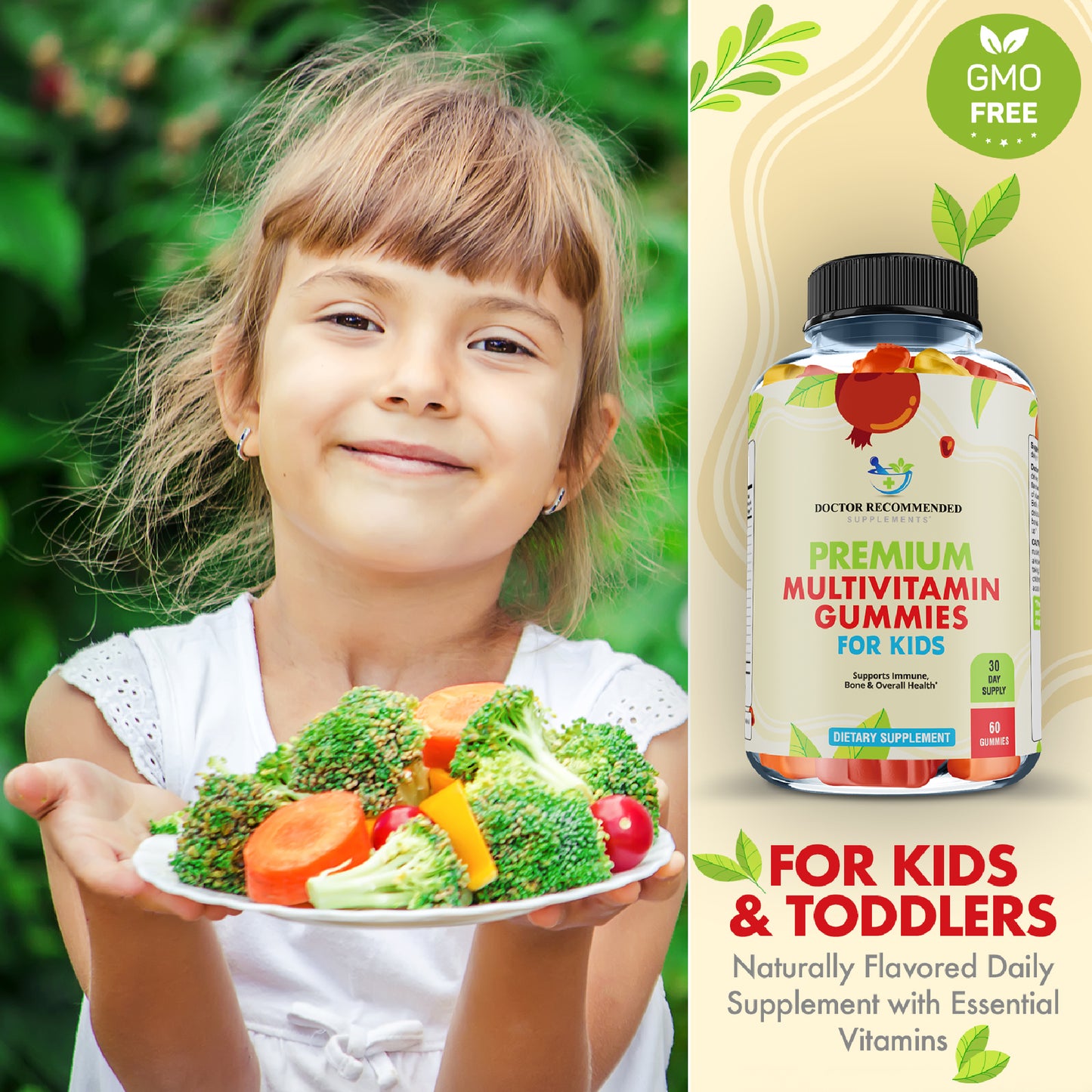 Premium Multivitamin Gummies for Toddlers & Kids