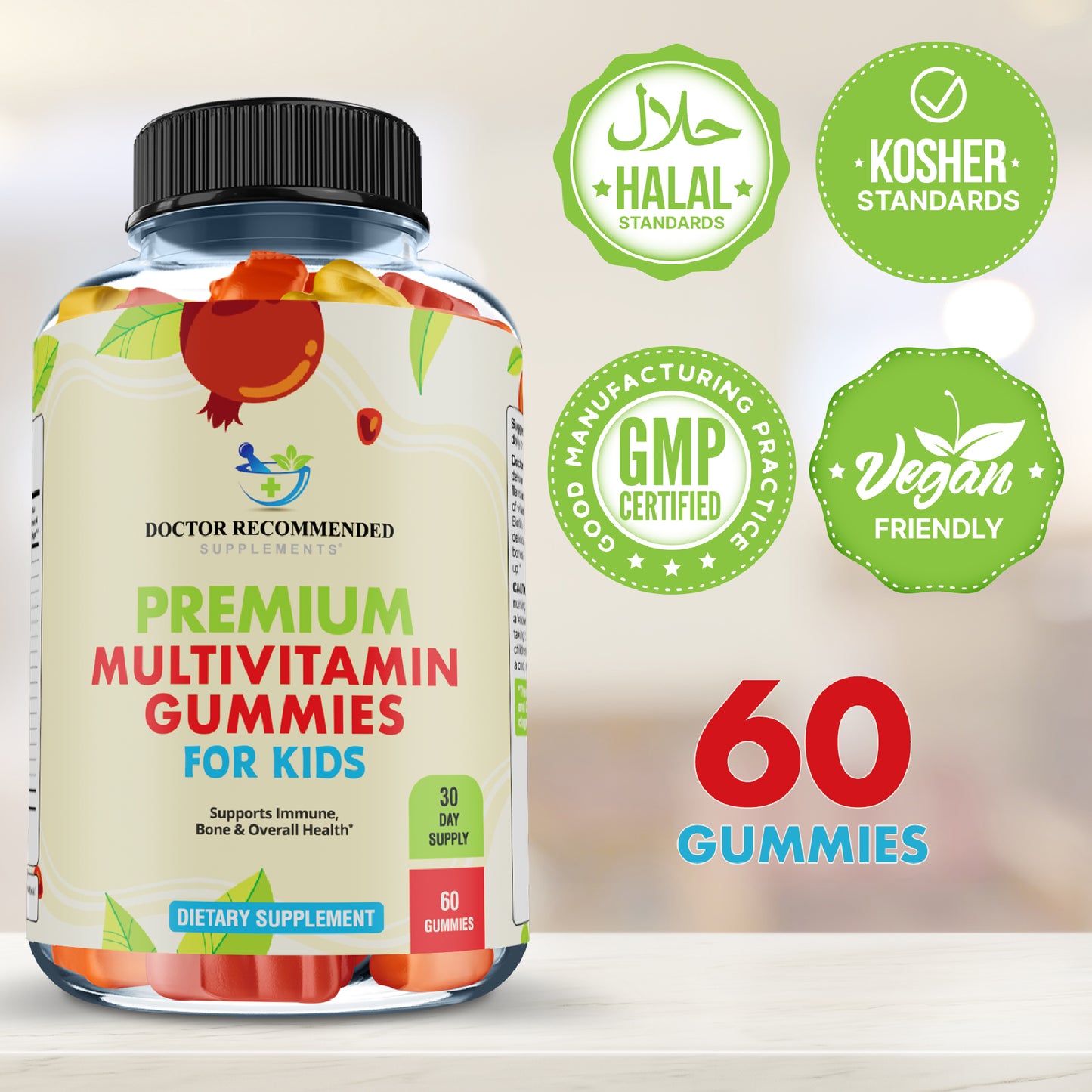 Premium Multivitamin Gummies for Toddlers & Kids