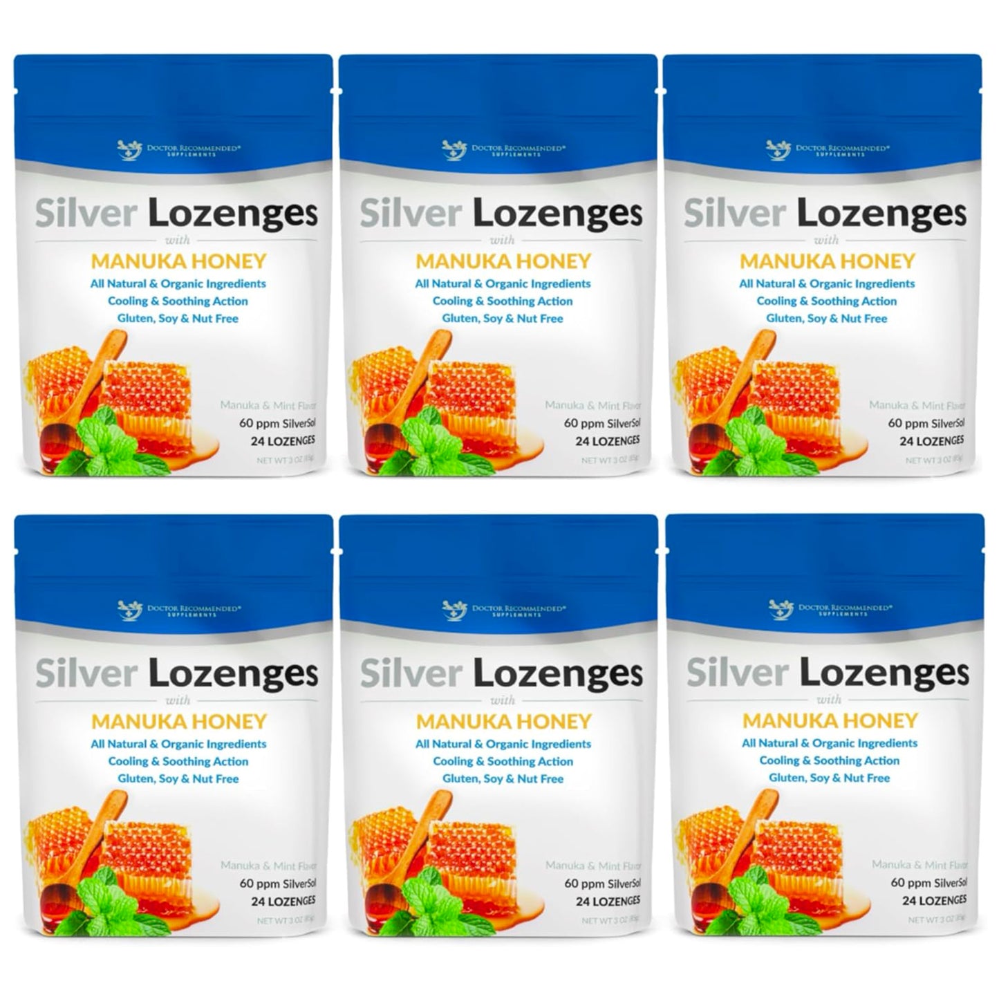 Silver Lozenges with Organic Manuka Honey and Vitamin C